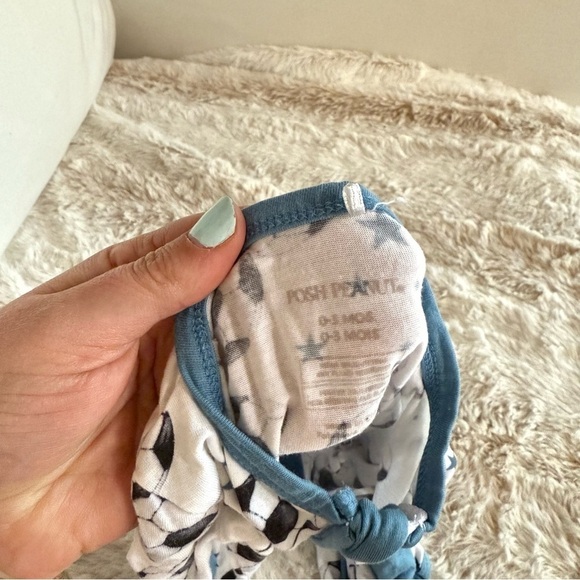 Posh Peanut Convertible Zip One Piece Soccer Print Size 0-3 Months - Picture 4 of 5